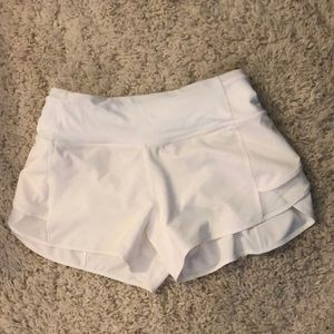 White Lululemon shorts